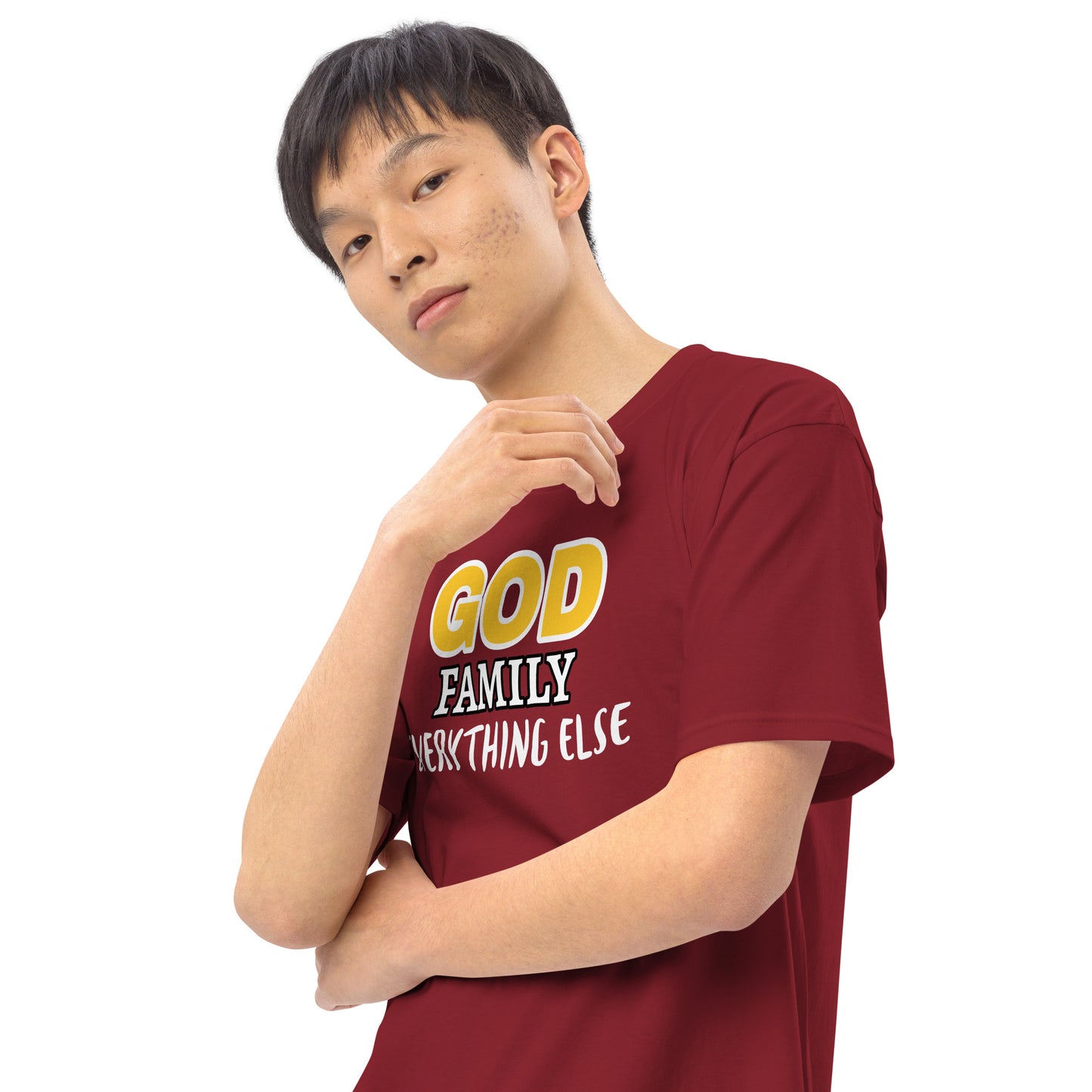 God Family Men’s premium heavyweight tee