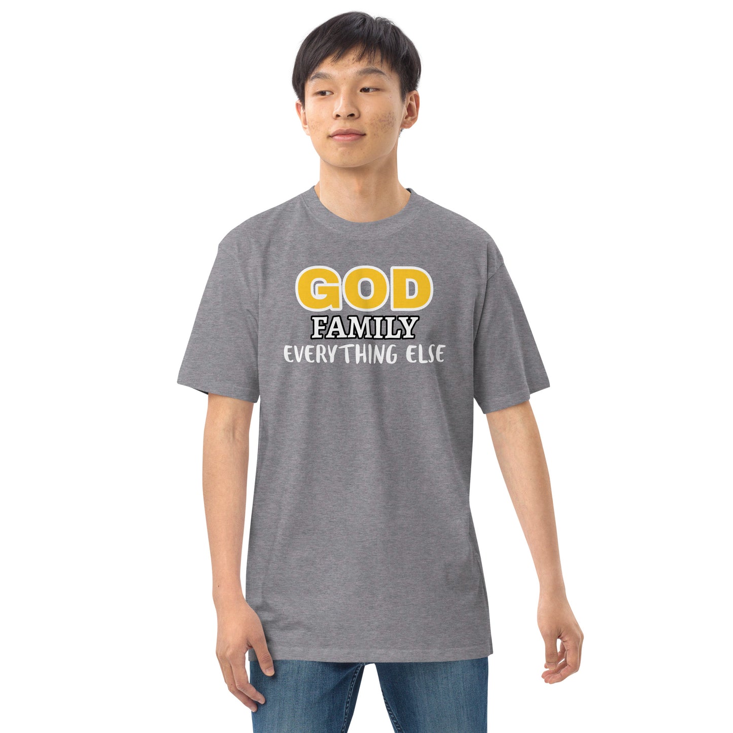 God Family Men’s premium heavyweight tee