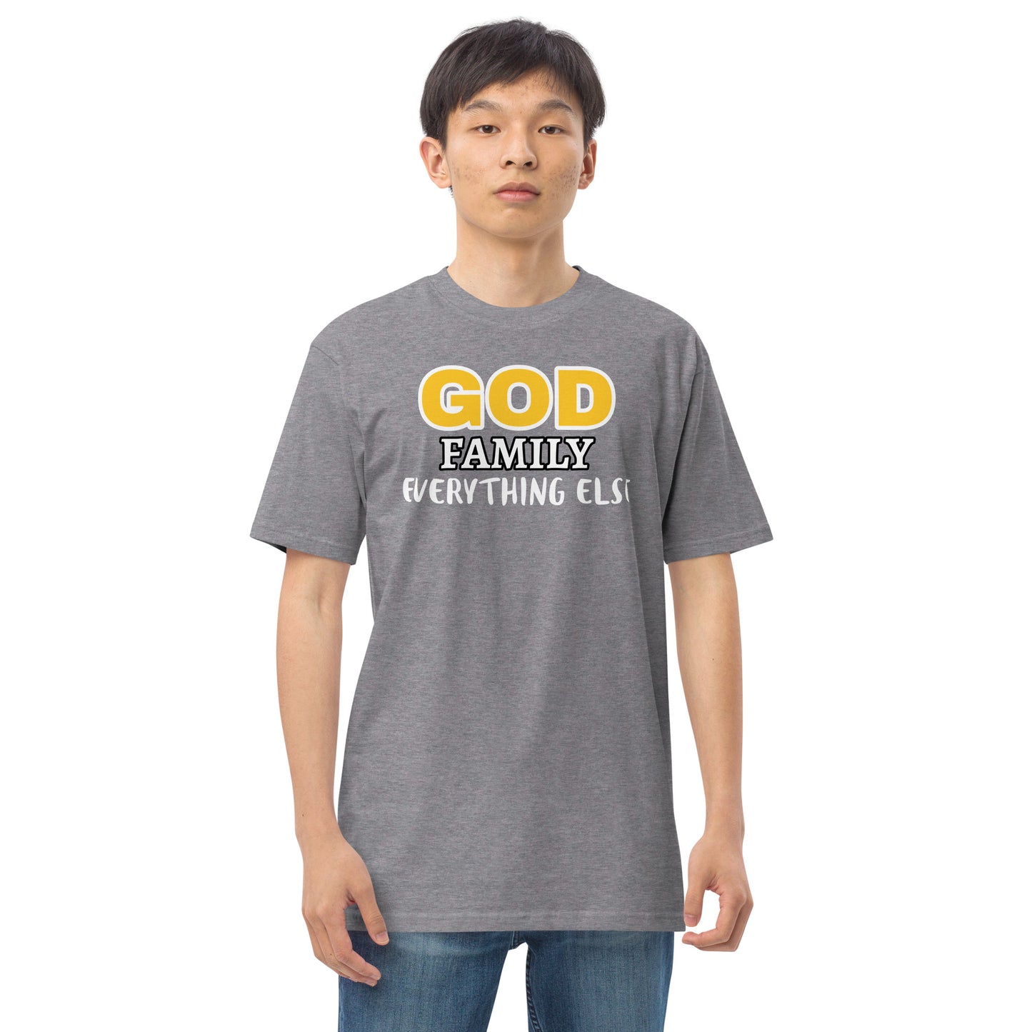 God Family Men’s premium heavyweight tee