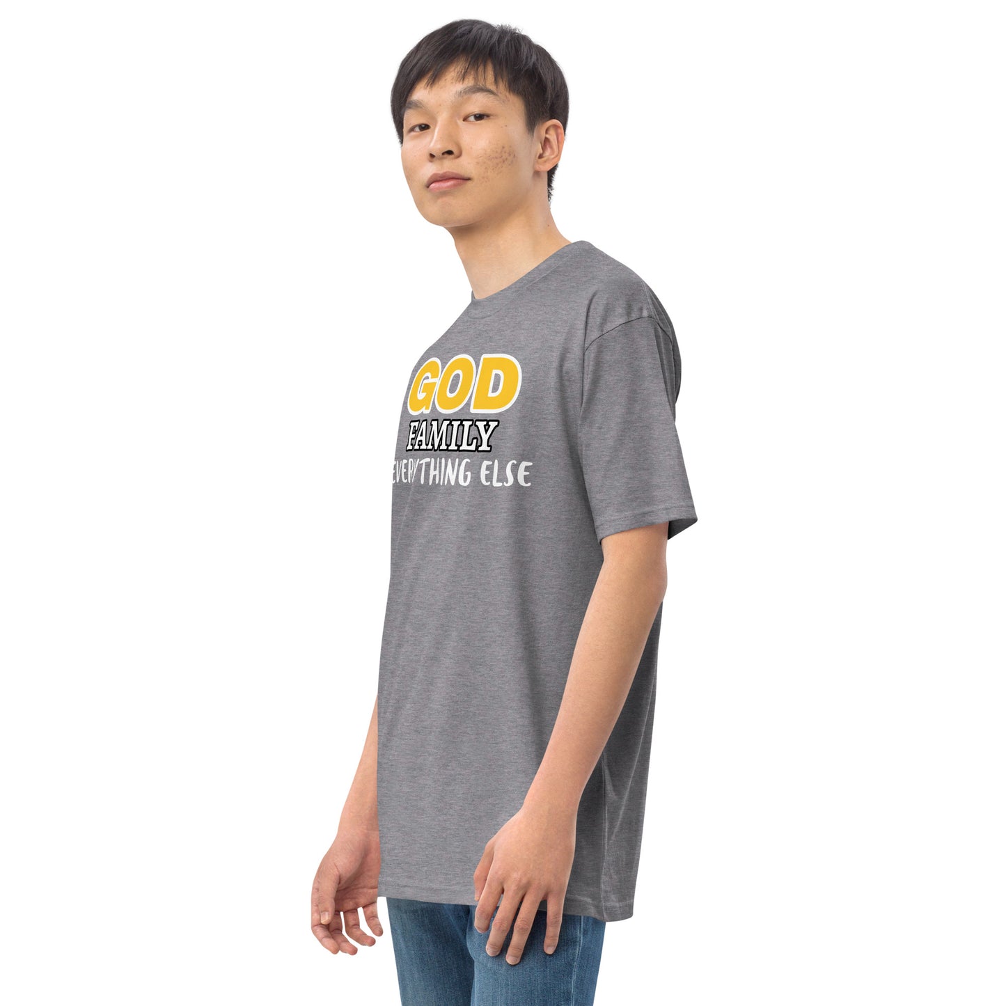 God Family Men’s premium heavyweight tee