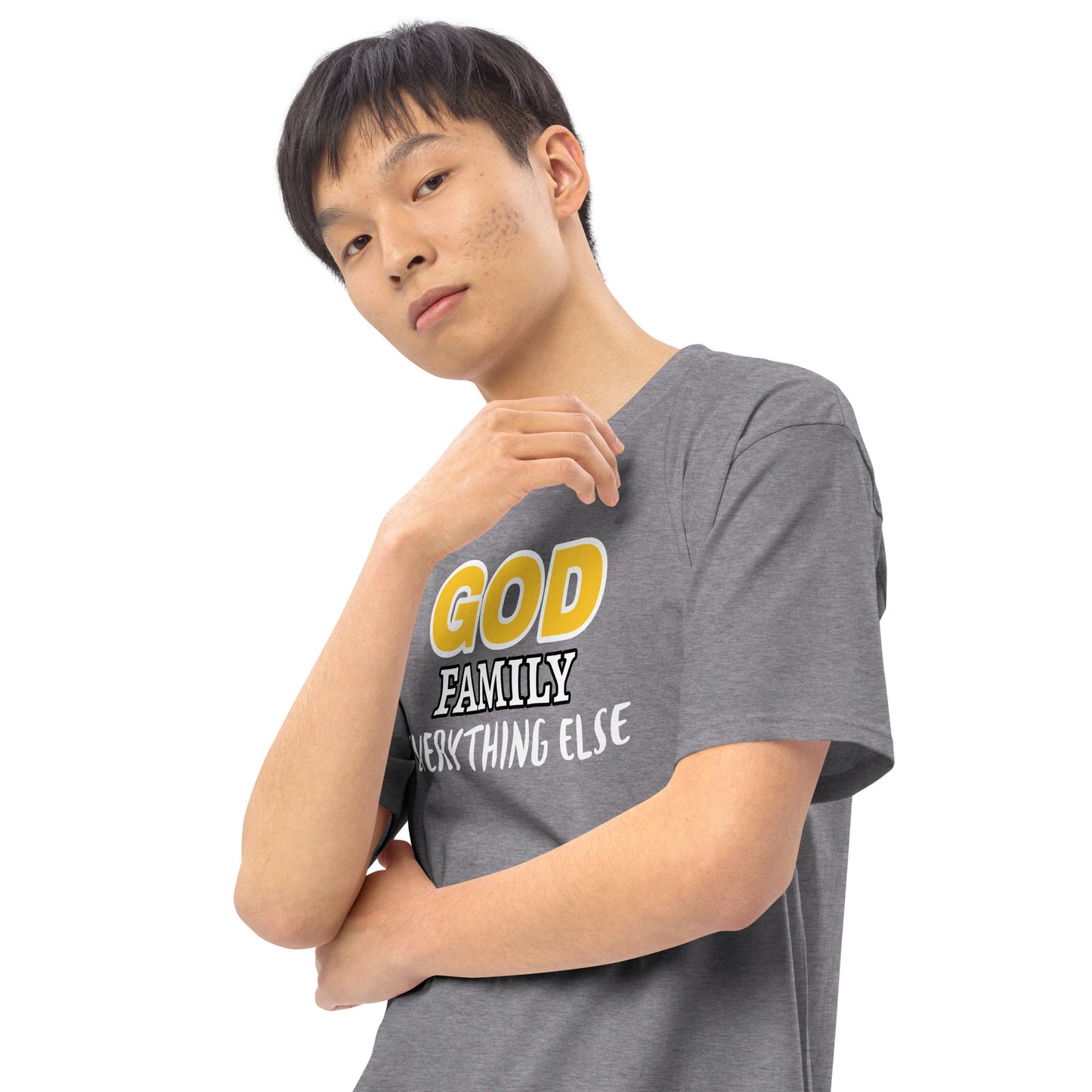 God Family Men’s premium heavyweight tee