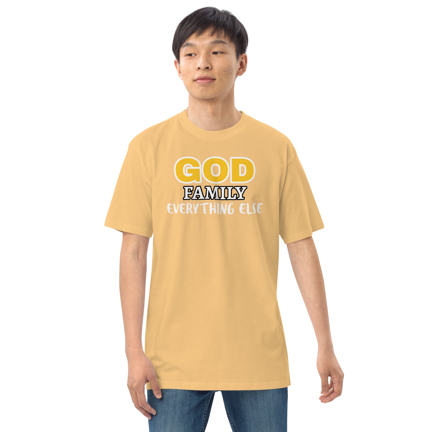 God Family Men’s premium heavyweight tee