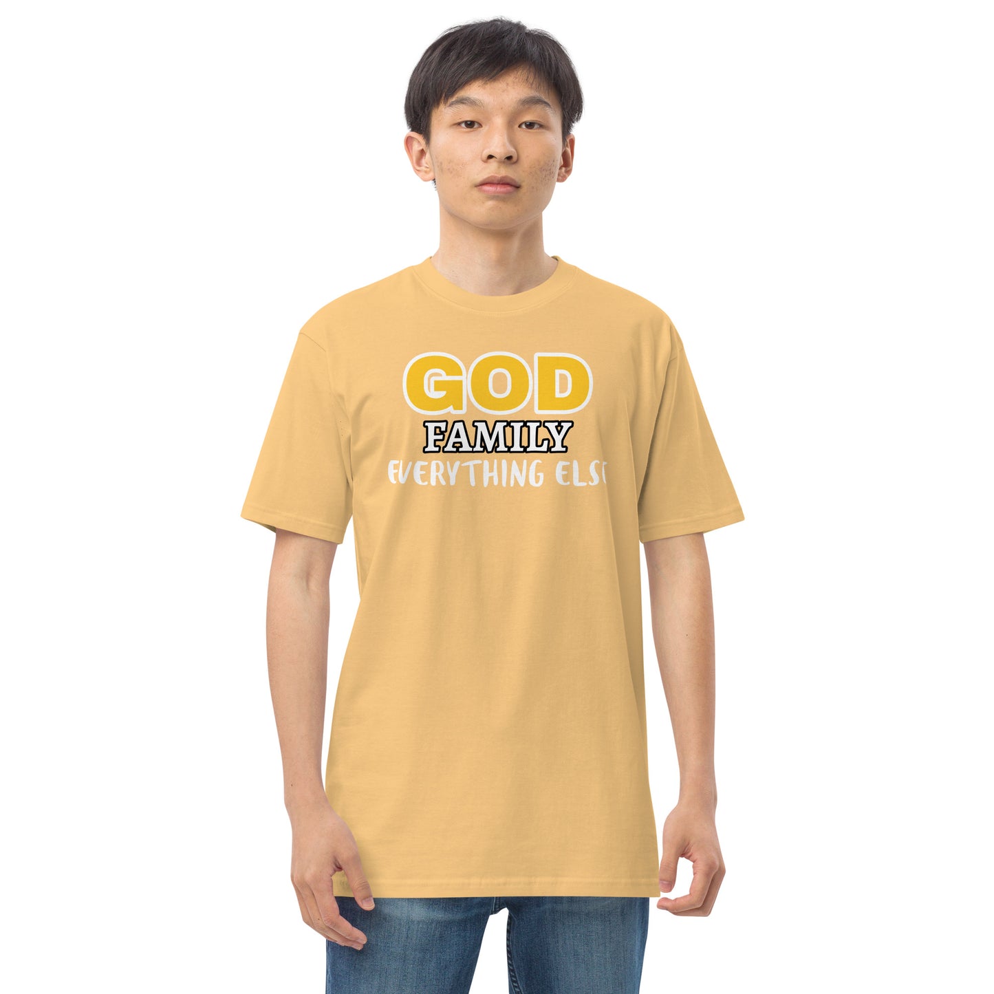 God Family Men’s premium heavyweight tee