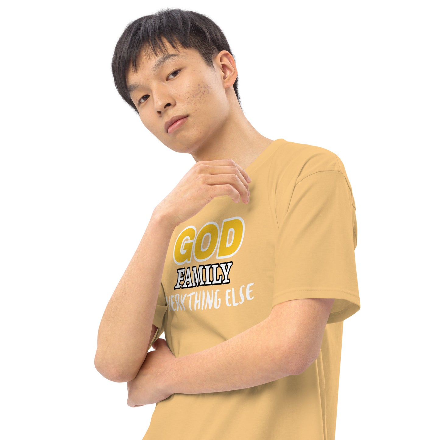 God Family Men’s premium heavyweight tee