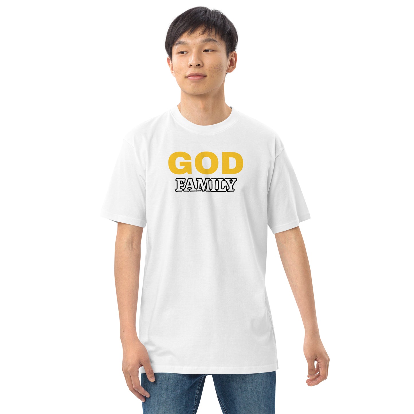 God Family Men’s premium heavyweight tee