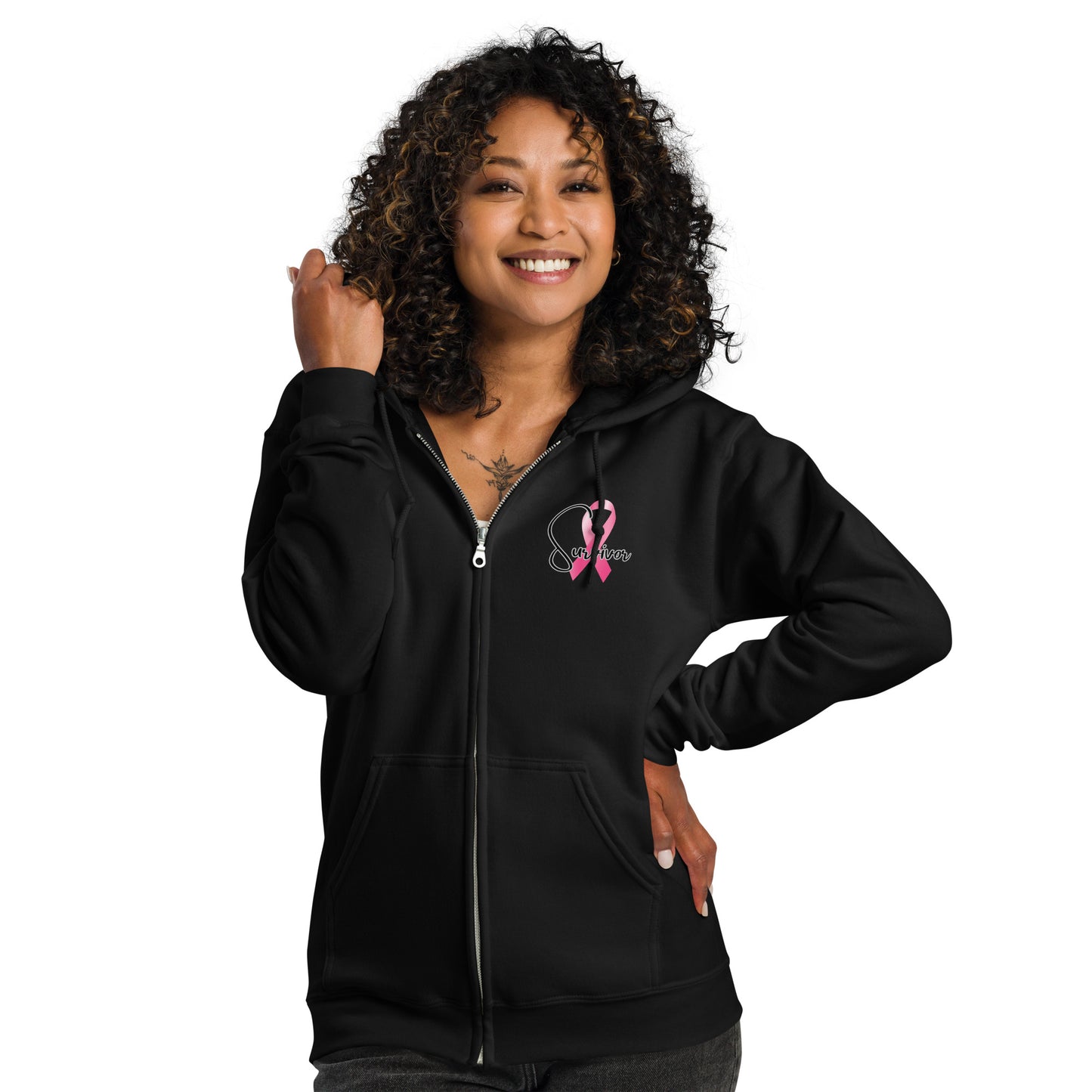 Cancer Survivor Gildan Unisex heavy blend zip Hoodie