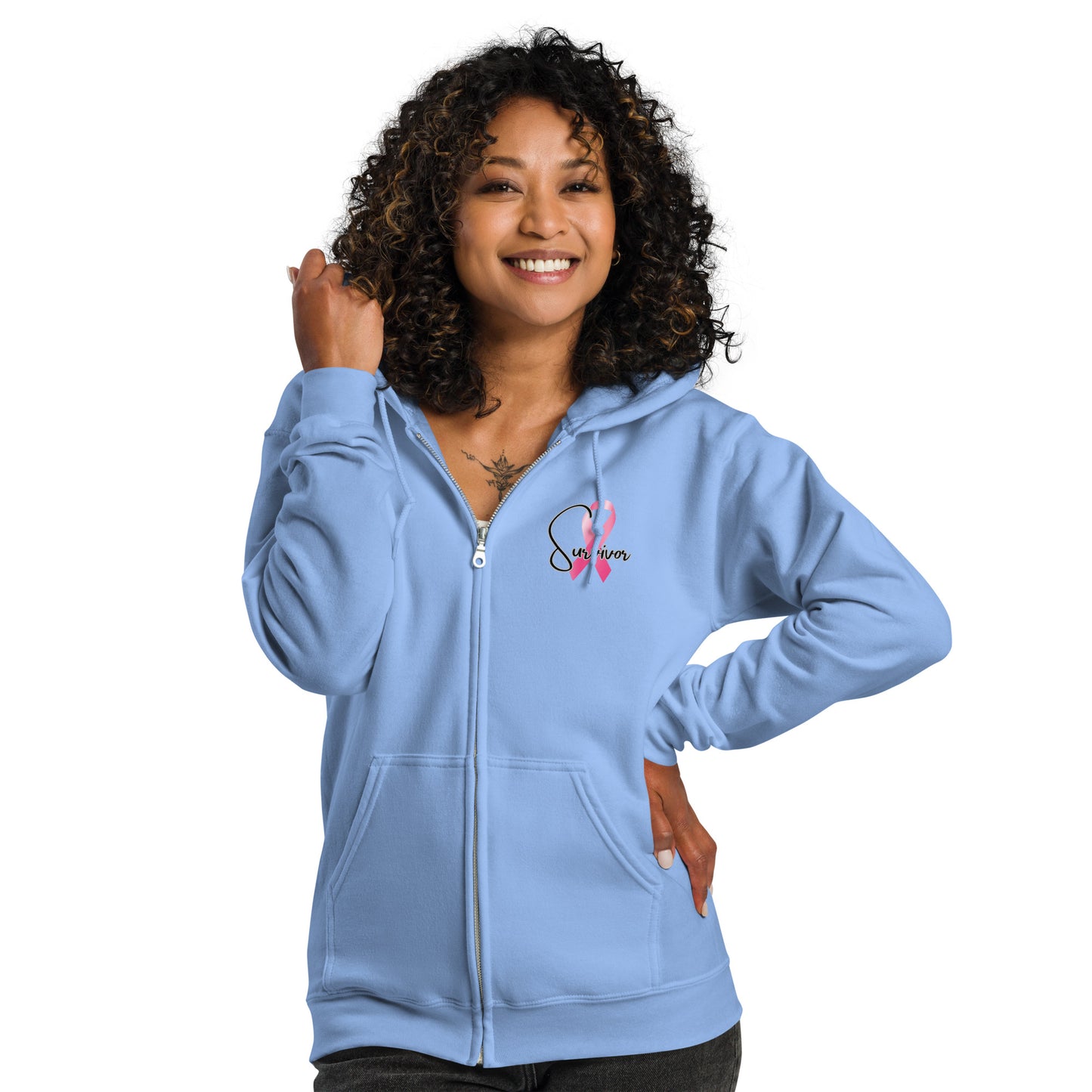 Cancer Survivor Gildan Unisex heavy blend zip Hoodie