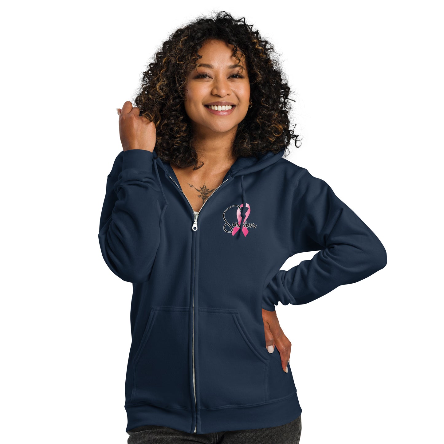 Cancer Survivor Gildan Unisex heavy blend zip Hoodie