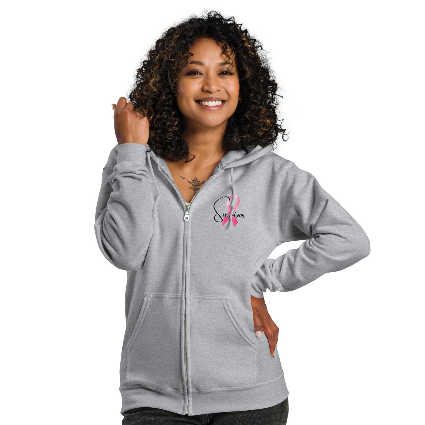 Cancer Survivor Gildan Unisex heavy blend zip Hoodie