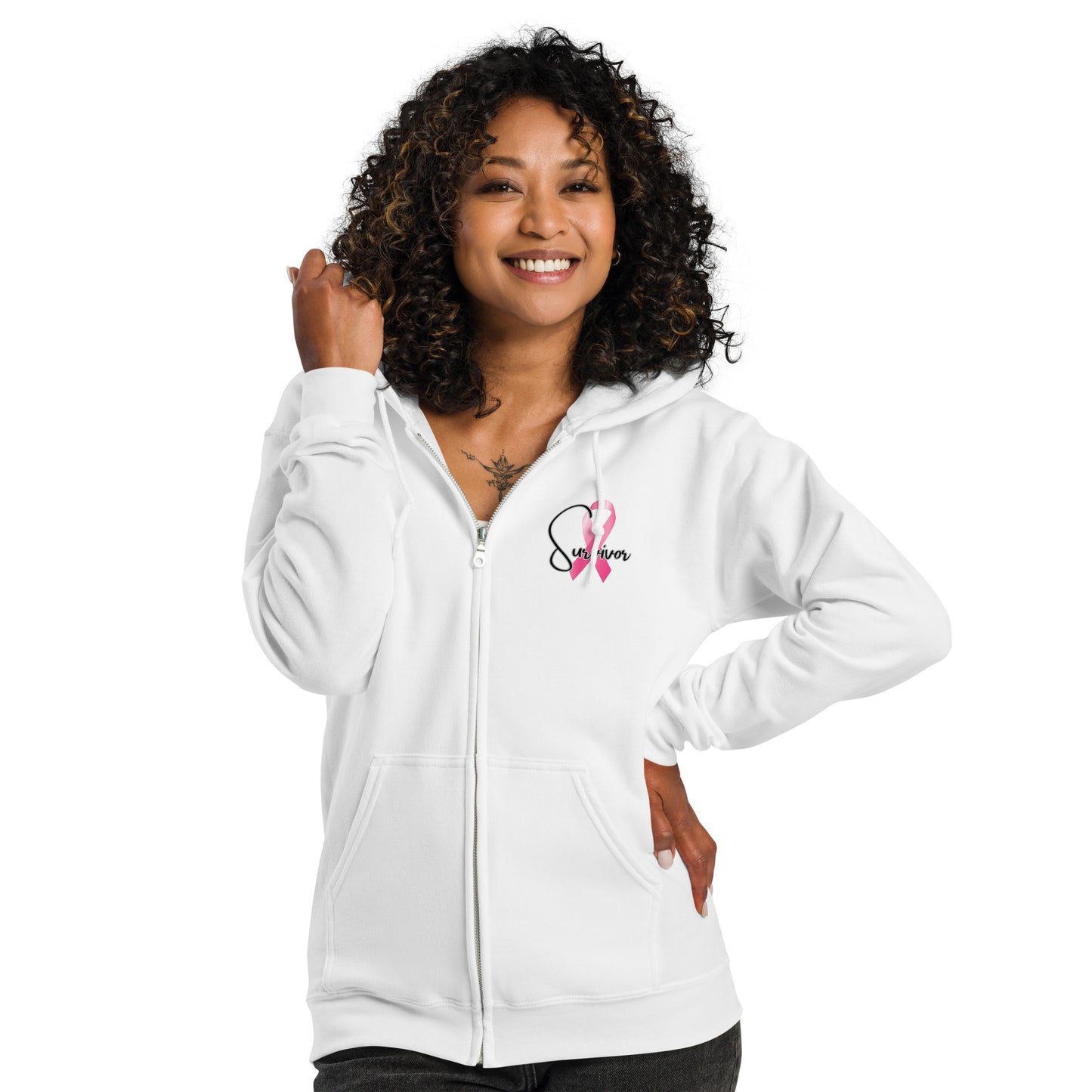 Cancer Survivor Gildan Unisex heavy blend zip Hoodie