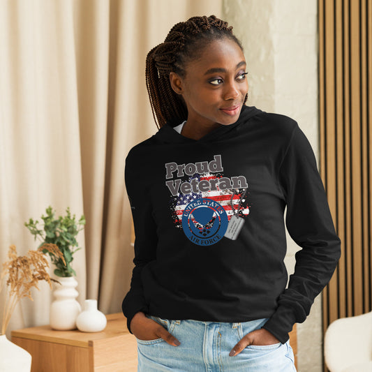 Proud Veteran USAF - Hooded long-sleeve tee