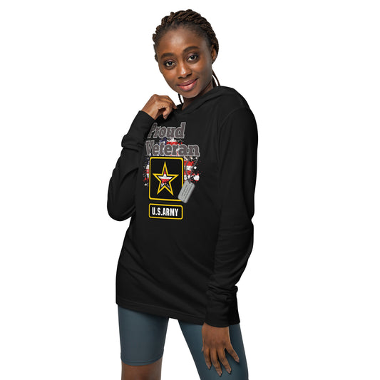 Proud Veteran US Army - Hooded long-sleeve tee