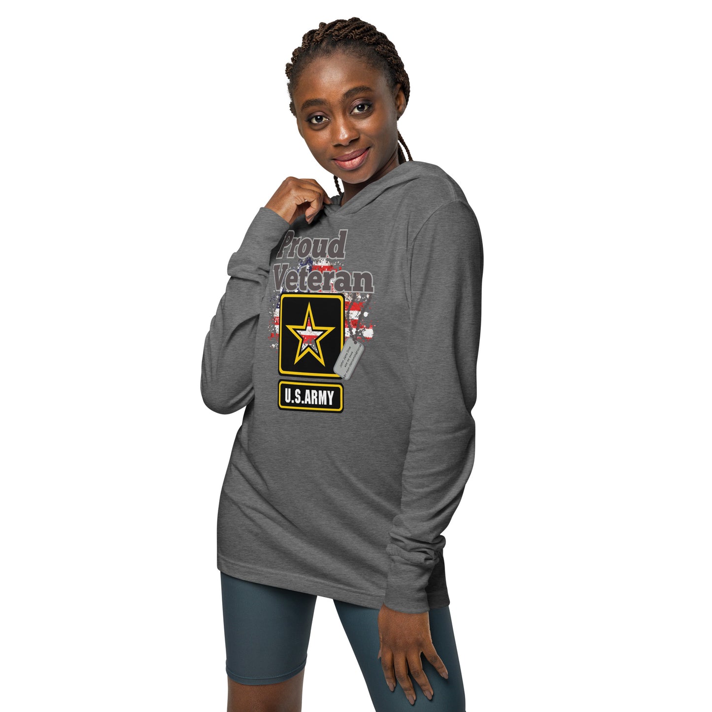 Proud Veteran US Army - Hooded long-sleeve tee