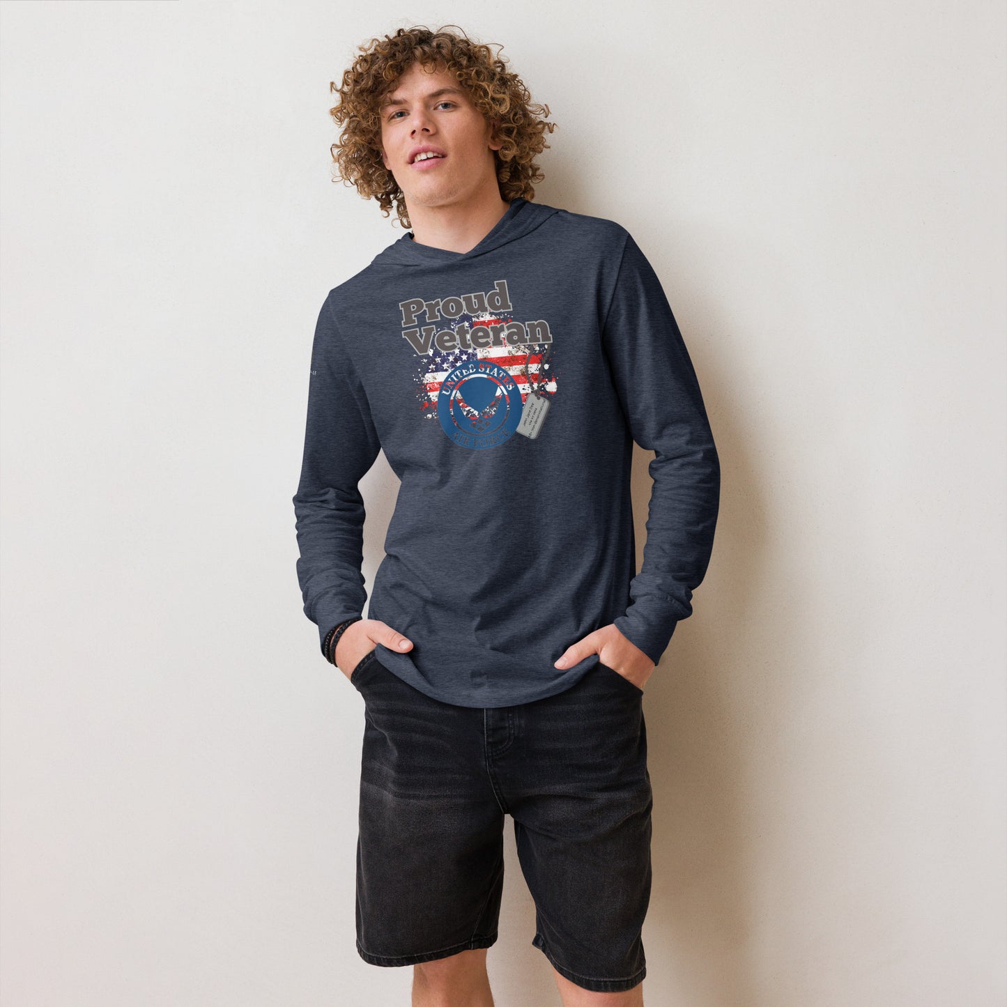 Proud Veteran USAF - Hooded long-sleeve tee