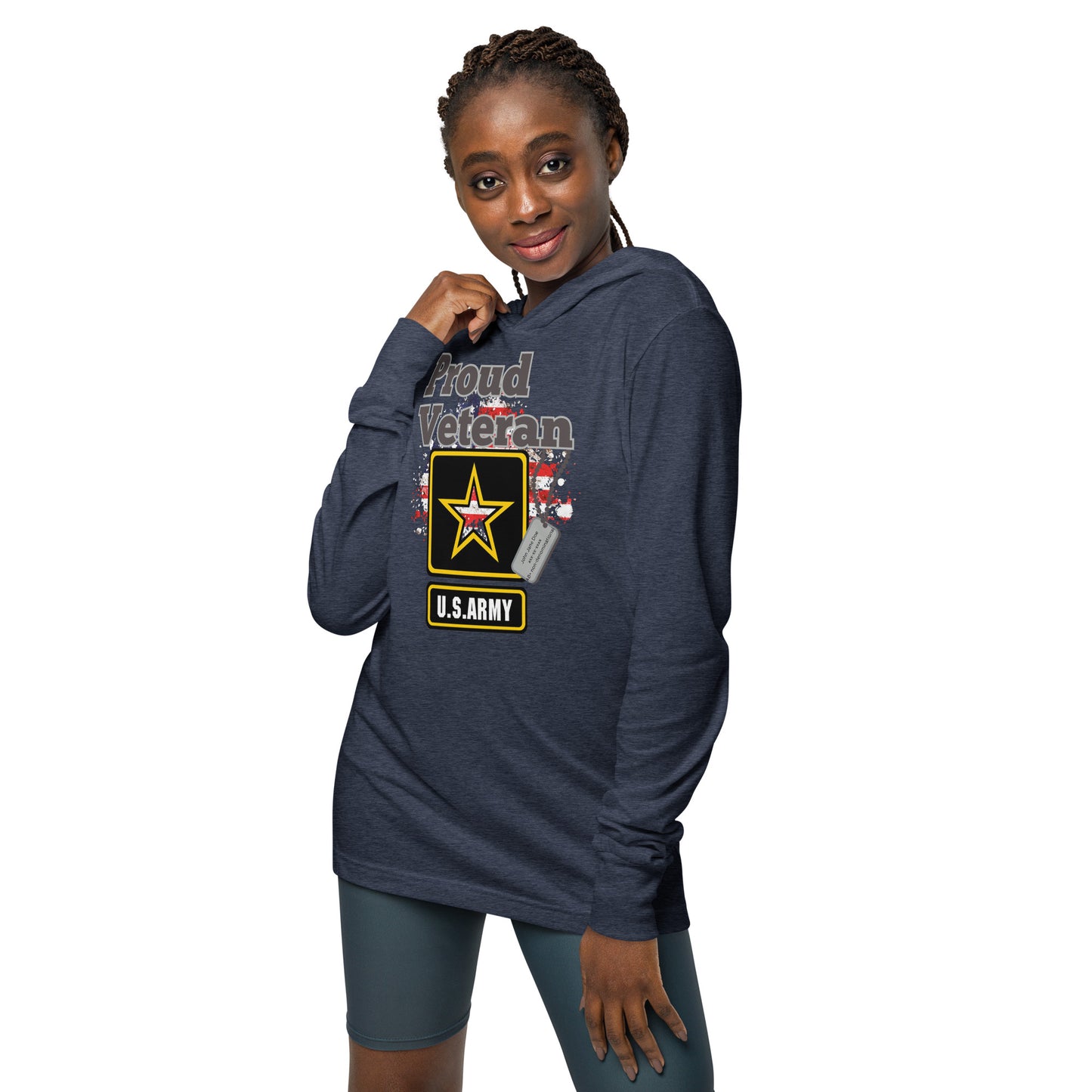 Proud Veteran US Army - Hooded long-sleeve tee