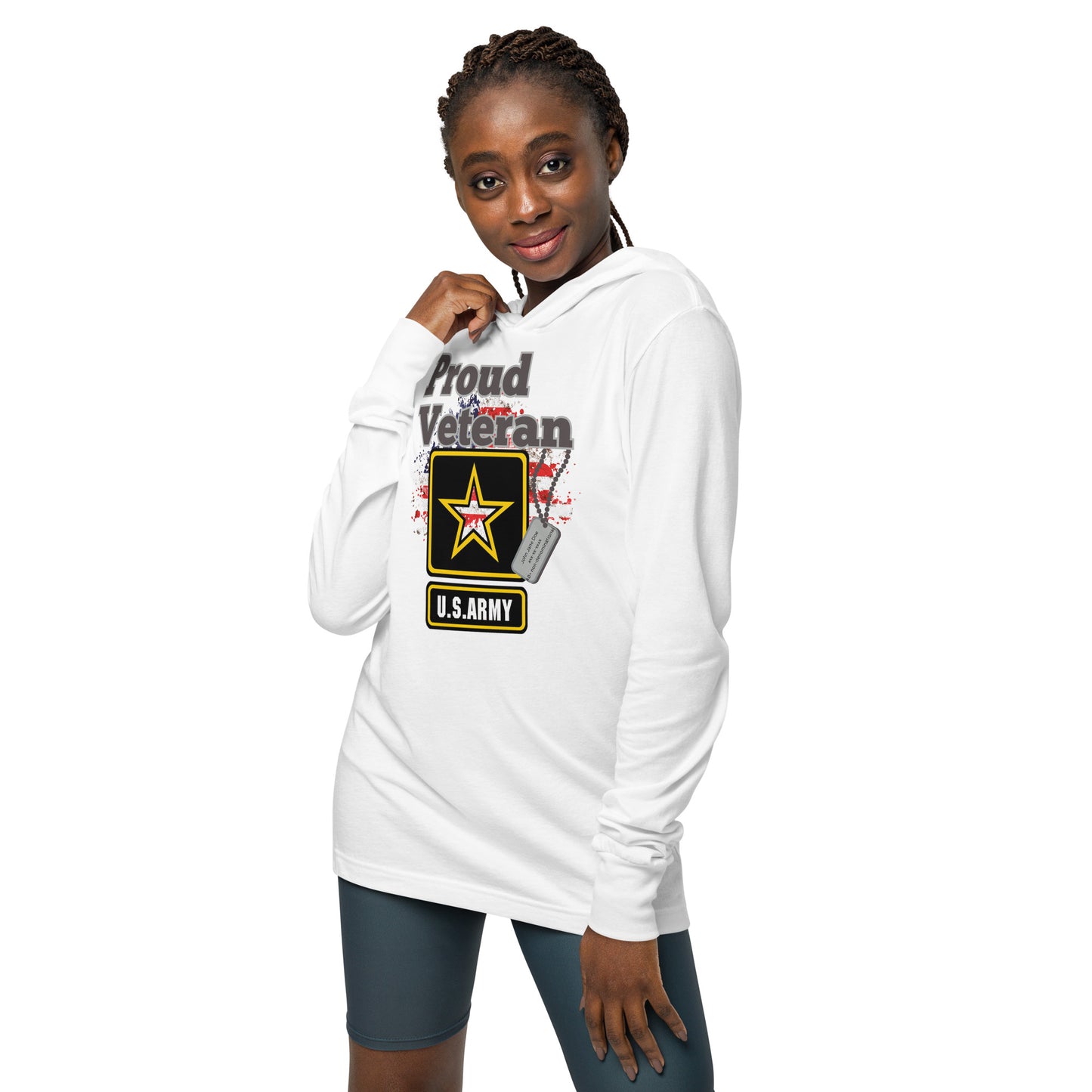 Proud Veteran US Army - Hooded long-sleeve tee