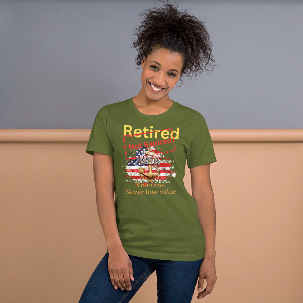 Retired Not Expired - Navy Unisex t-shirt