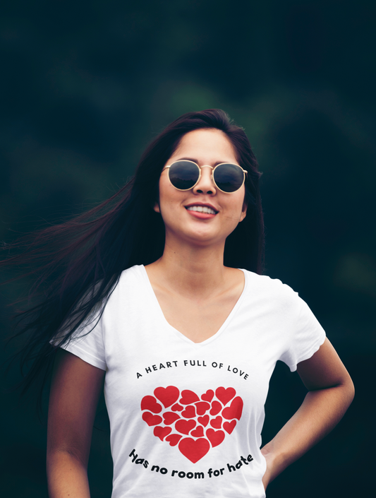 Full Heart Ladies' V-Neck T-Shirt