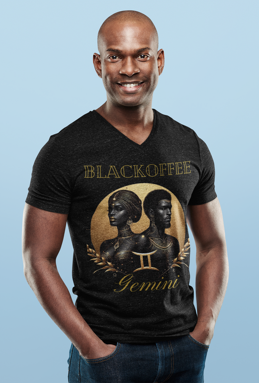 Gemini Zodiac Unisex Short Sleeve V-Neck T-Shirt