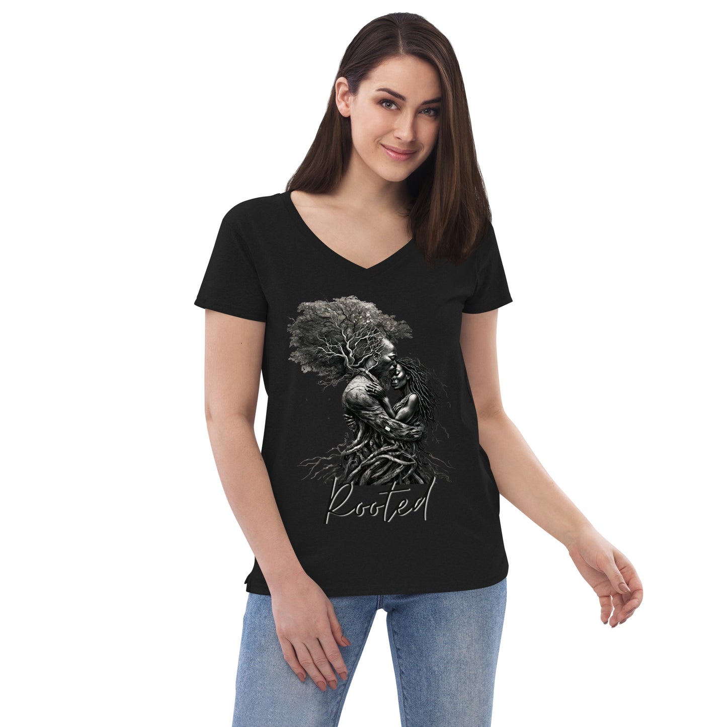 Rooted Woman's v-neck t-shirt