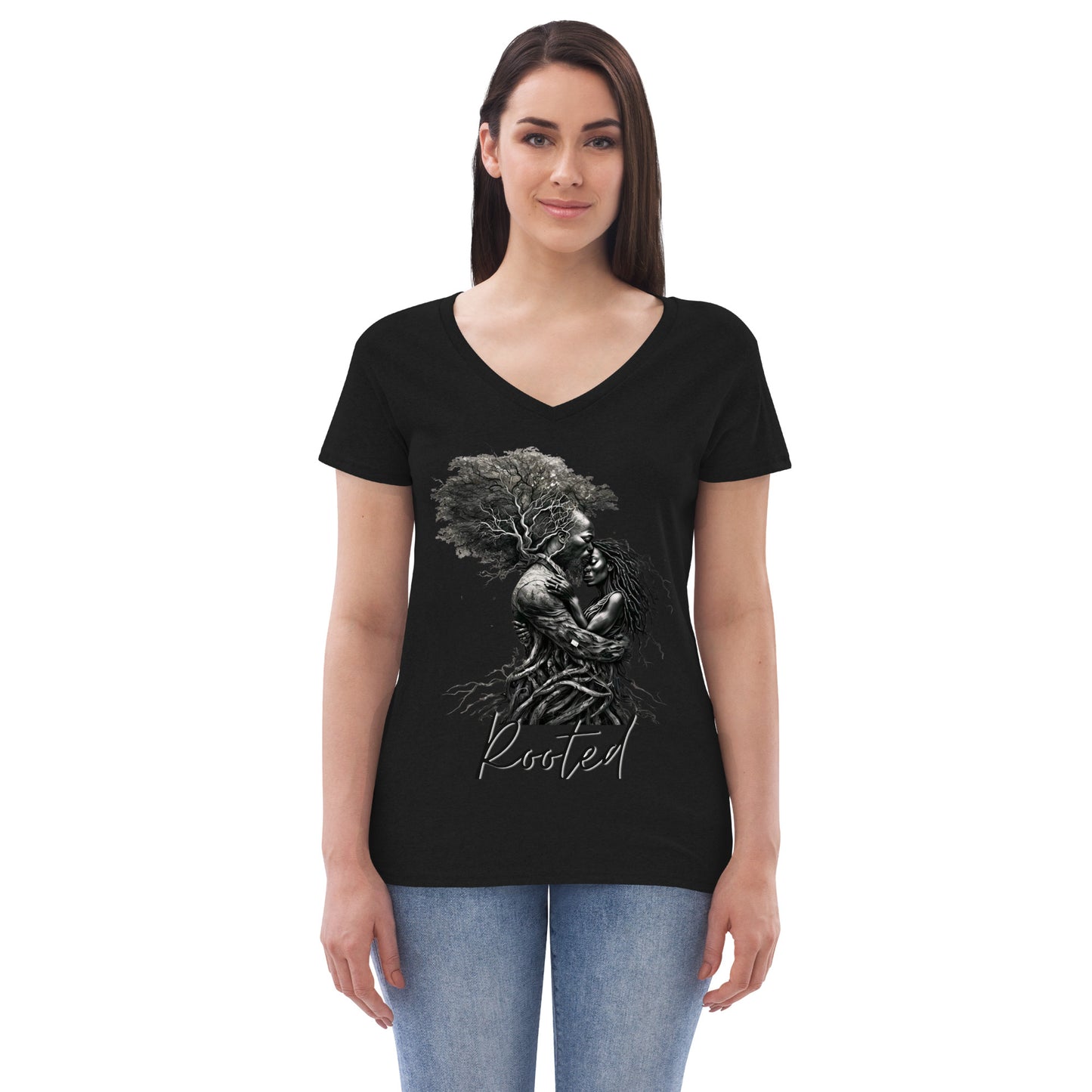 Rooted Woman's v-neck t-shirt