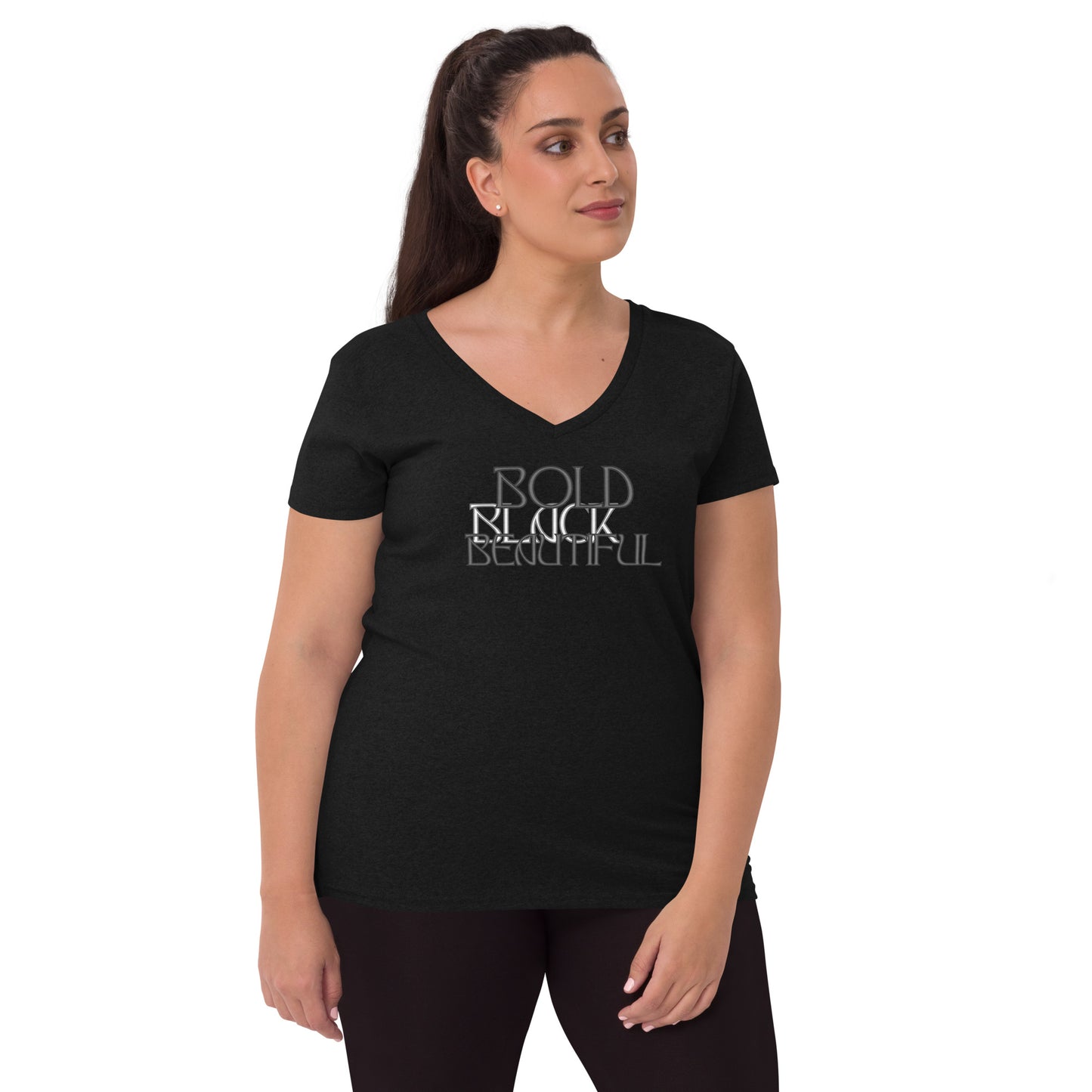 Bold Black Beautiful Women’s recycled v-neck t-shirt