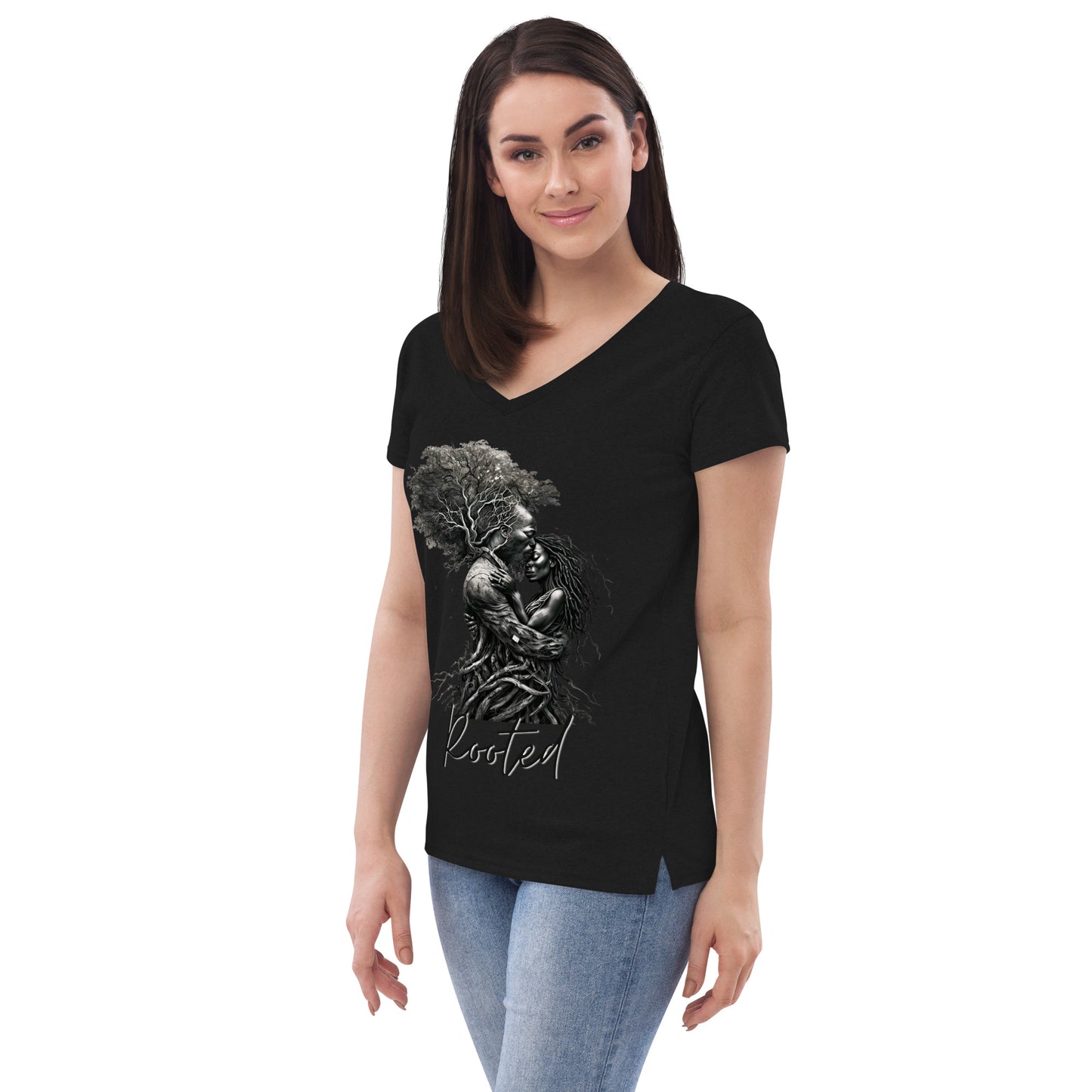 Rooted Woman's v-neck t-shirt