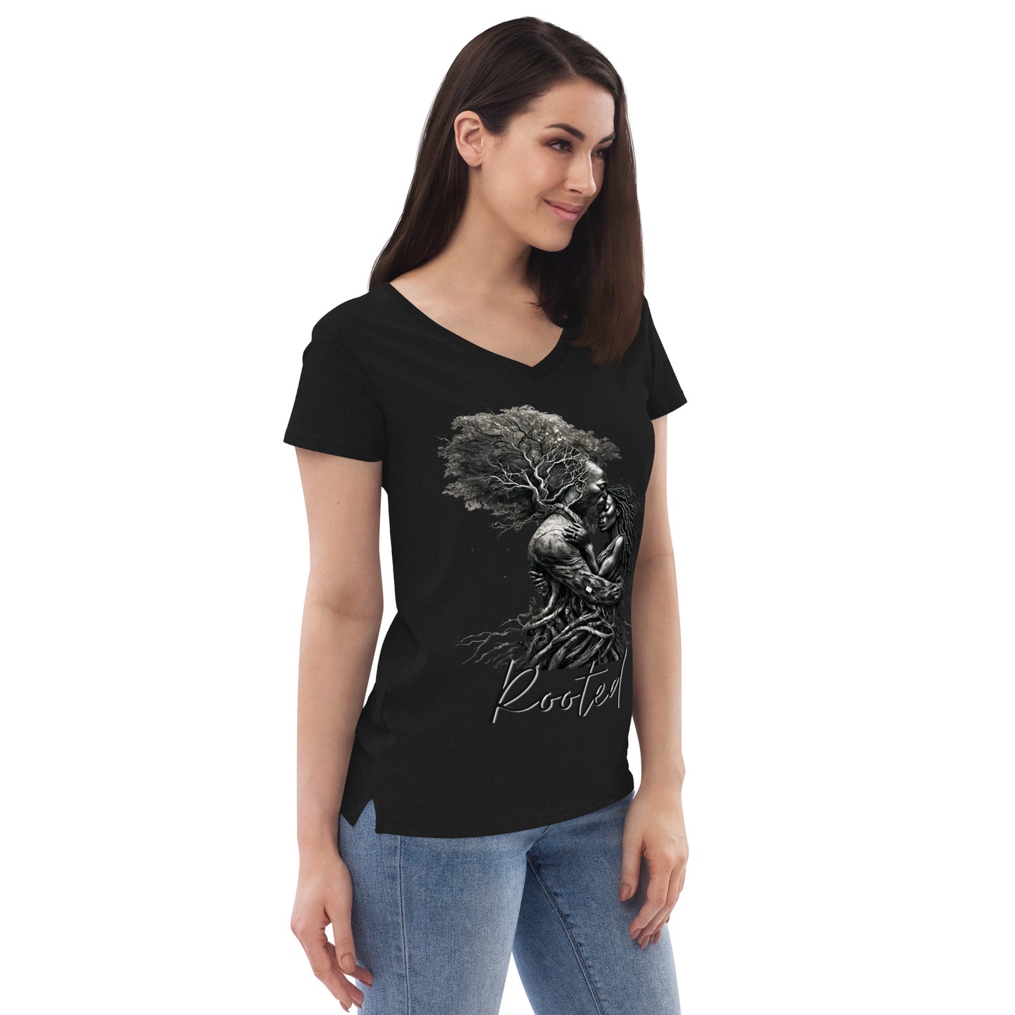 Rooted Woman's v-neck t-shirt