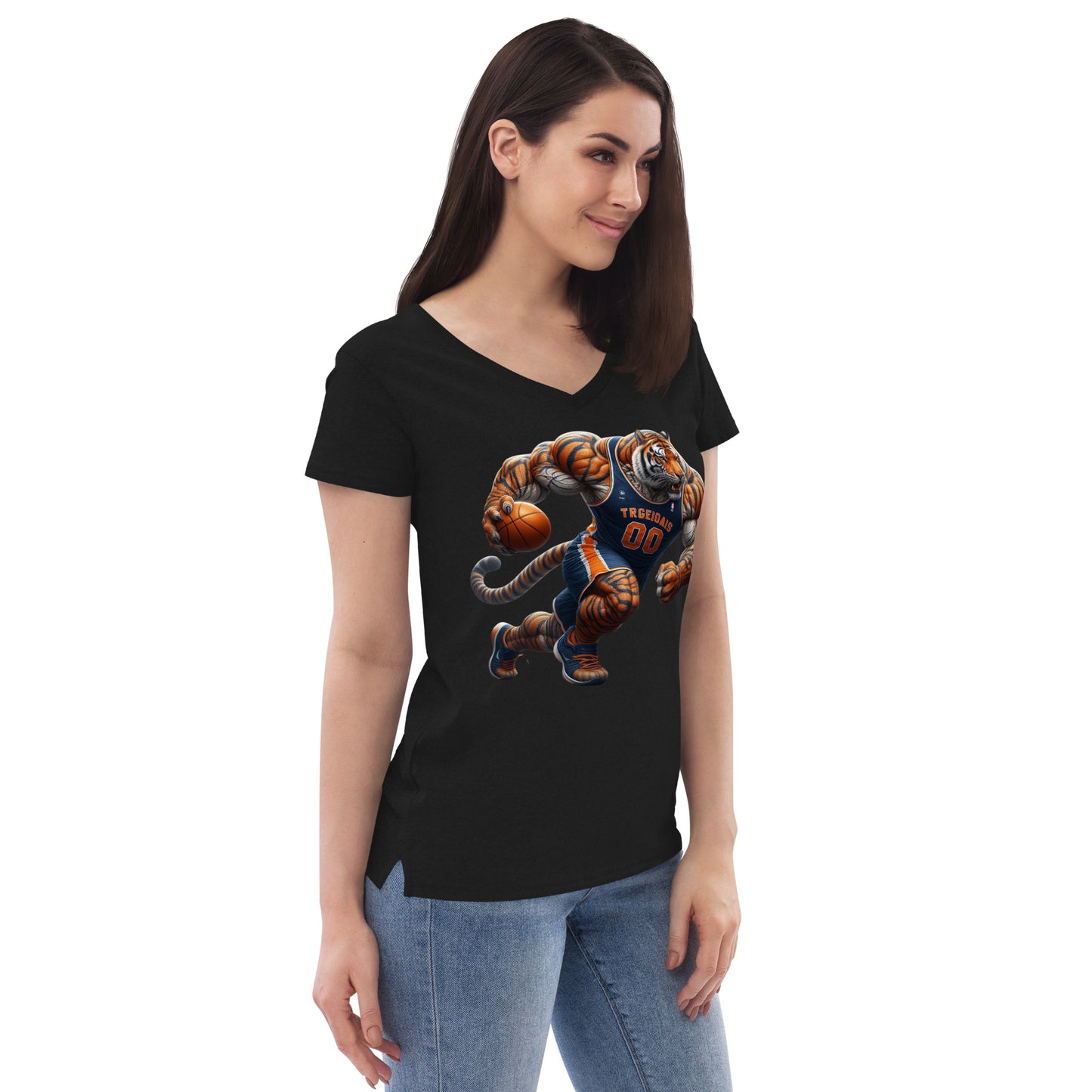 War Basketball Women’s recycled V-neck t-shirt