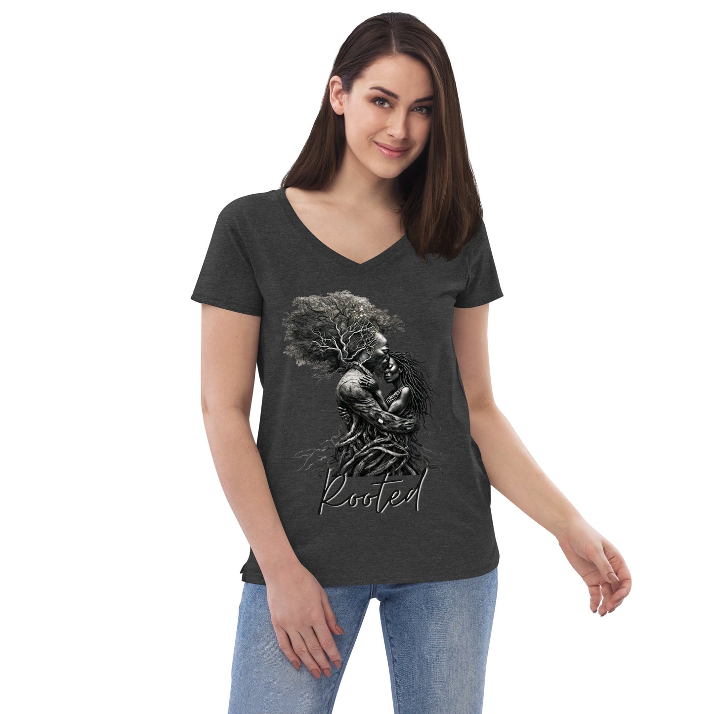 Rooted Woman's v-neck t-shirt