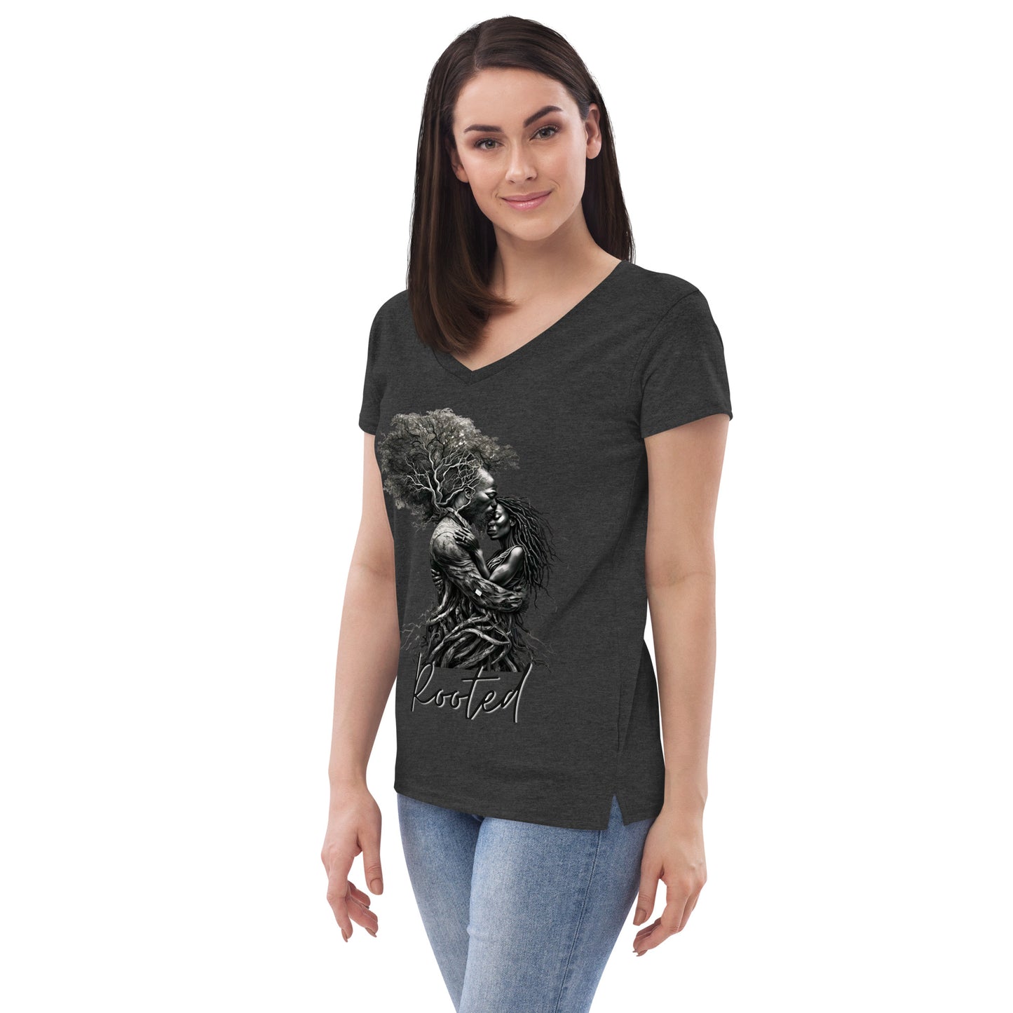 Rooted Woman's v-neck t-shirt