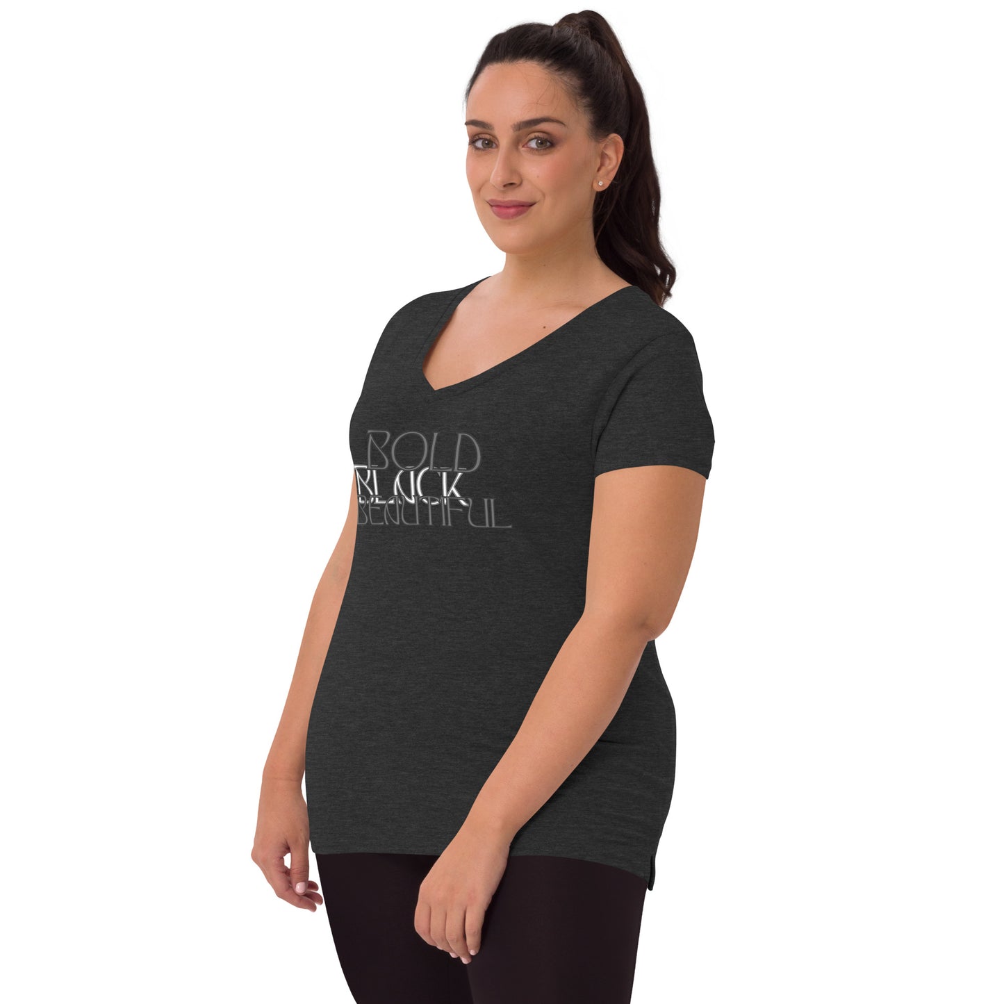 Bold Black Beautiful Women’s recycled v-neck t-shirt