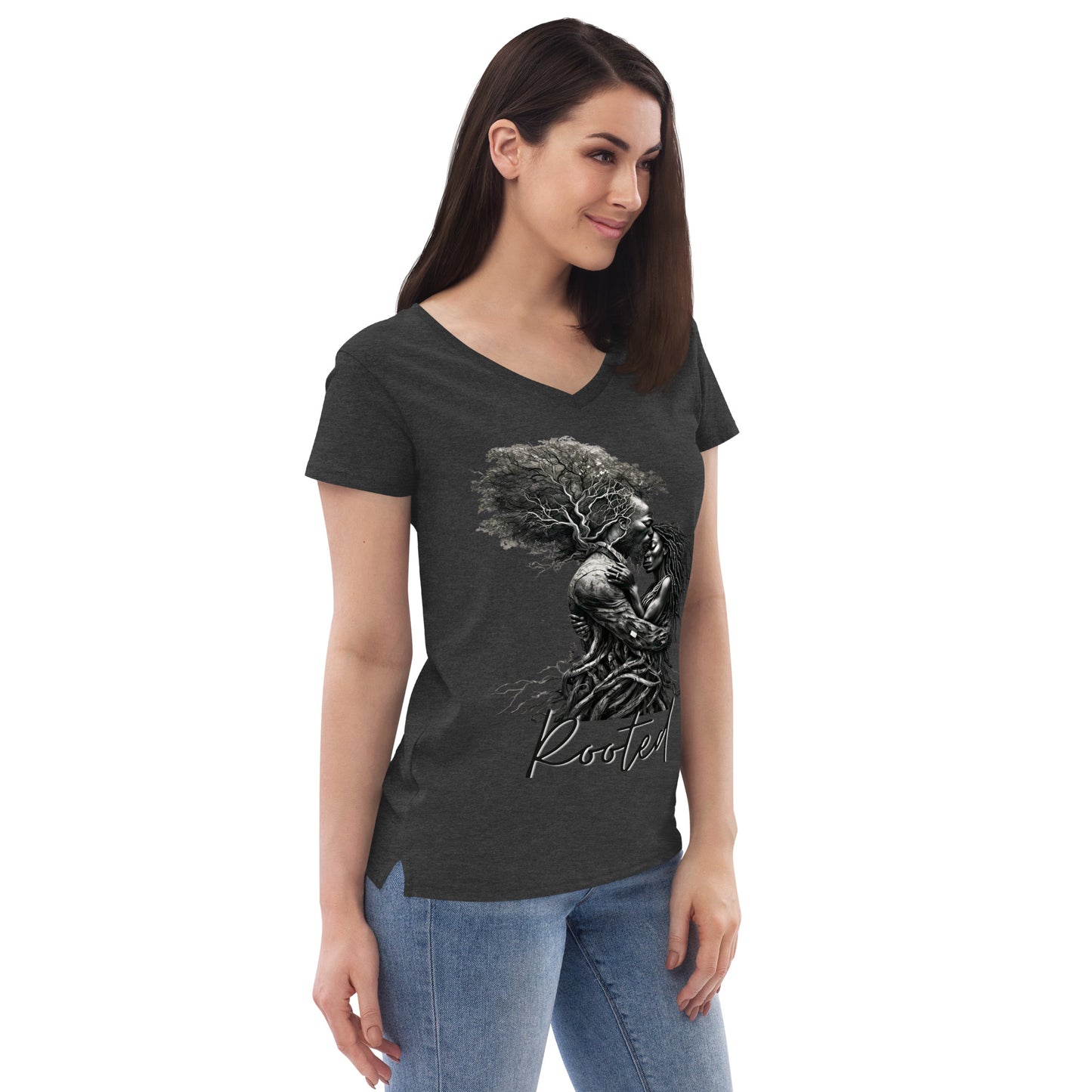 Rooted Woman's v-neck t-shirt