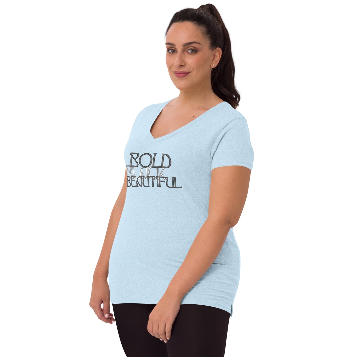 Bold Black Beautiful Women’s recycled v-neck t-shirt