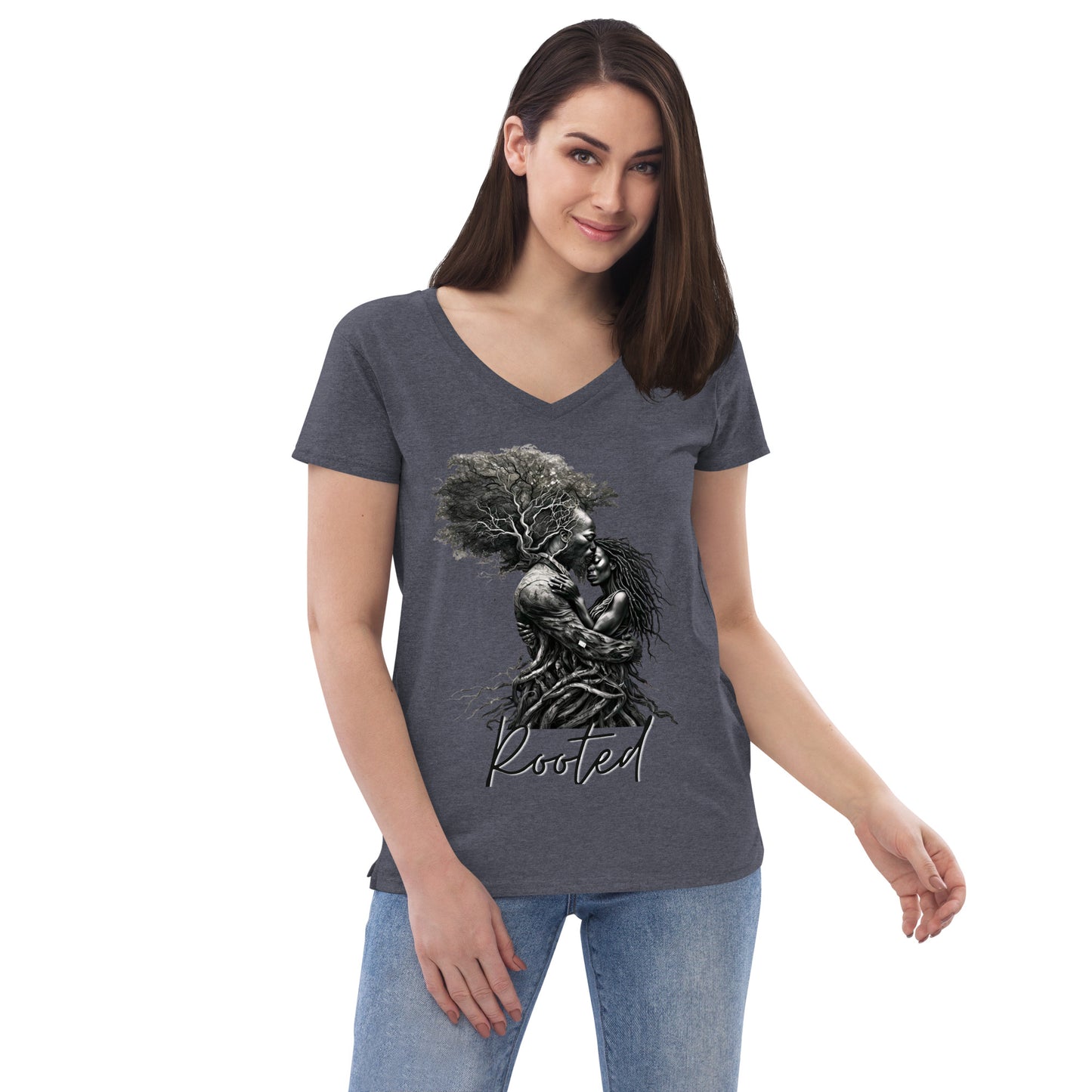 Rooted Woman's v-neck t-shirt