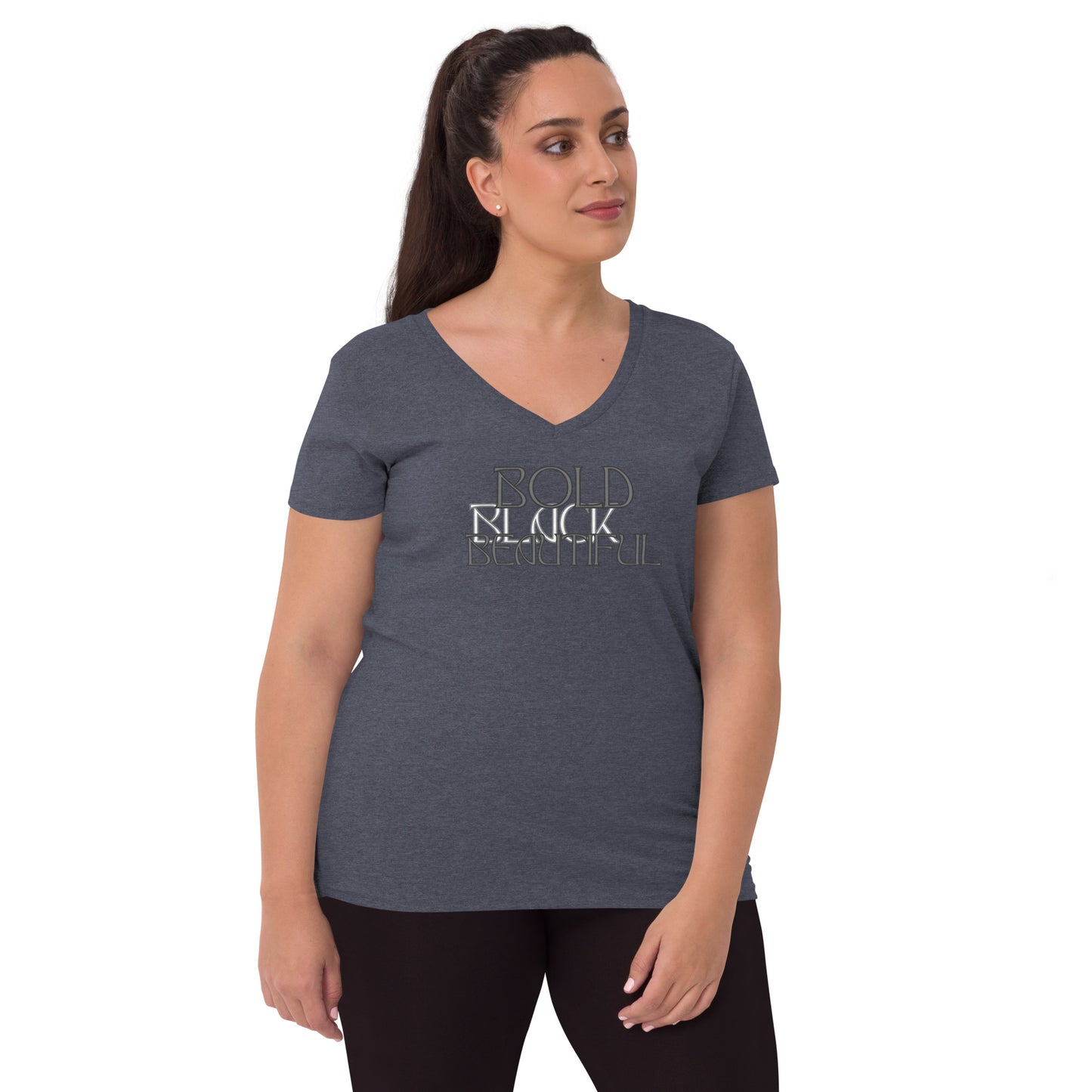 Bold Black Beautiful Women’s recycled v-neck t-shirt