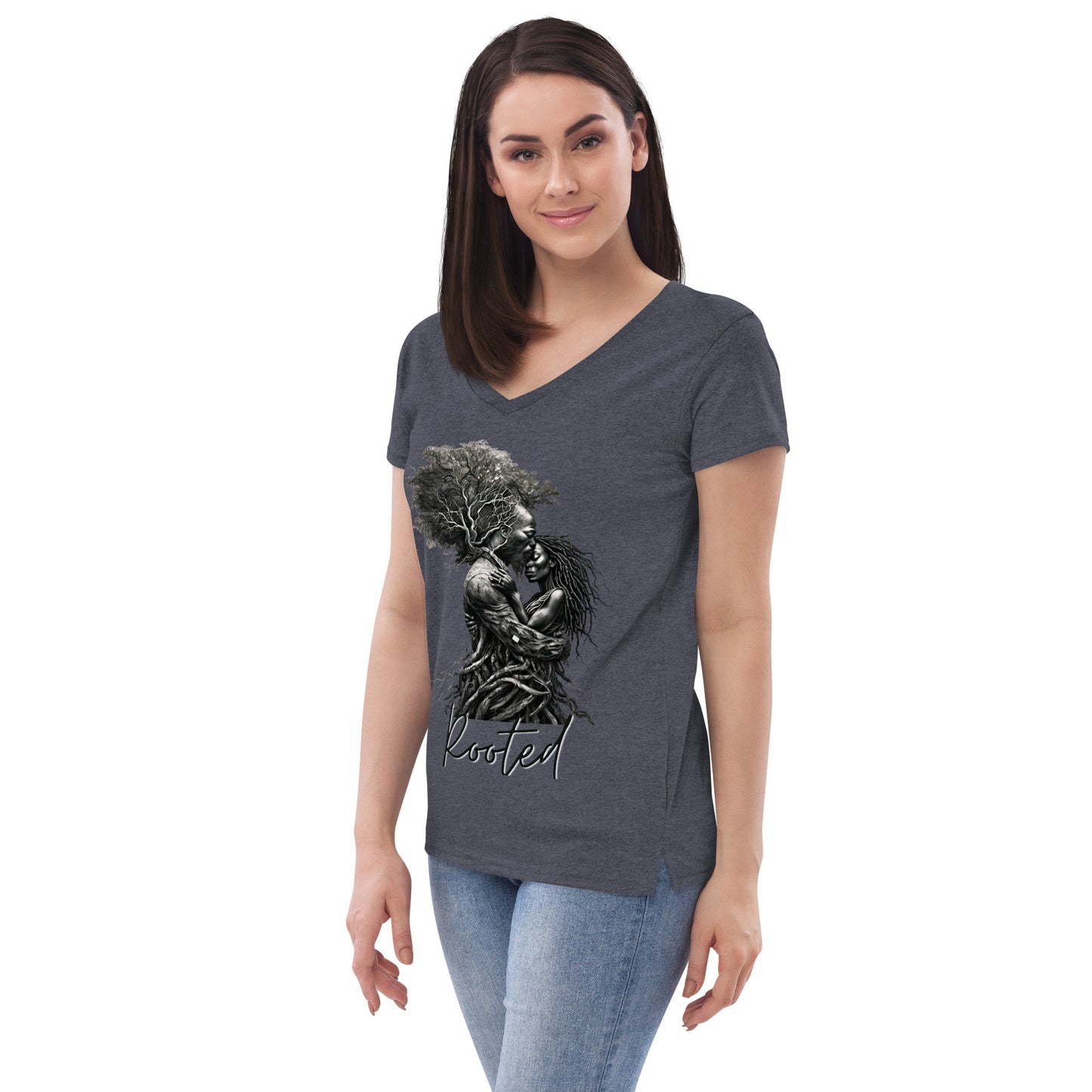 Rooted Woman's v-neck t-shirt