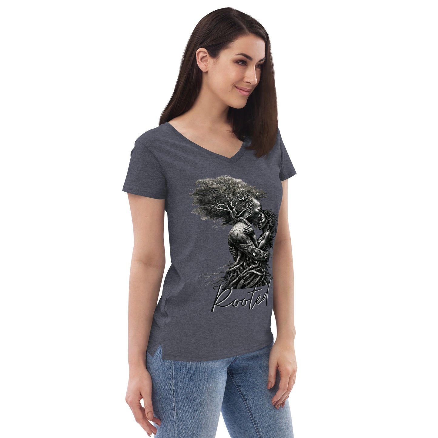 Rooted Woman's v-neck t-shirt