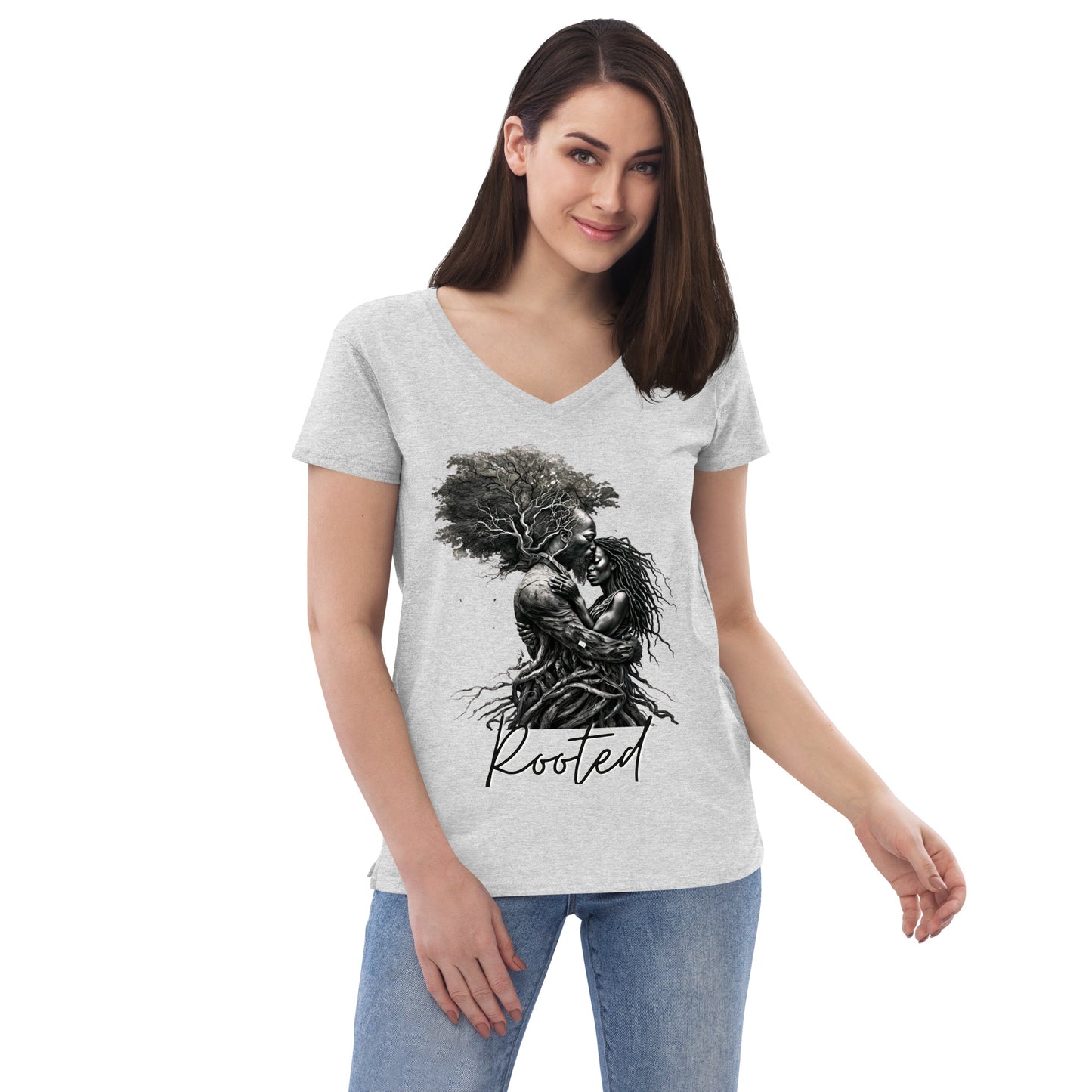 Rooted Woman's v-neck t-shirt