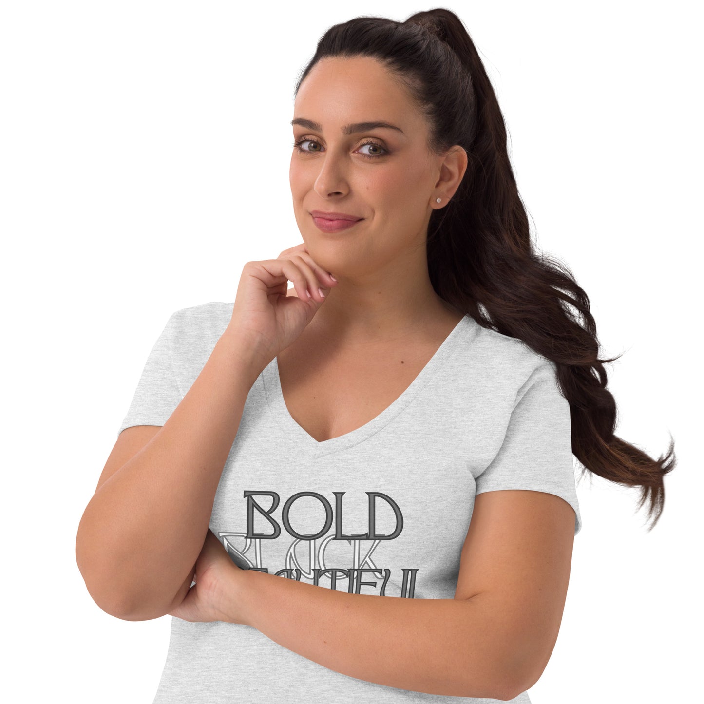 Bold Black Beautiful Women’s recycled v-neck t-shirt