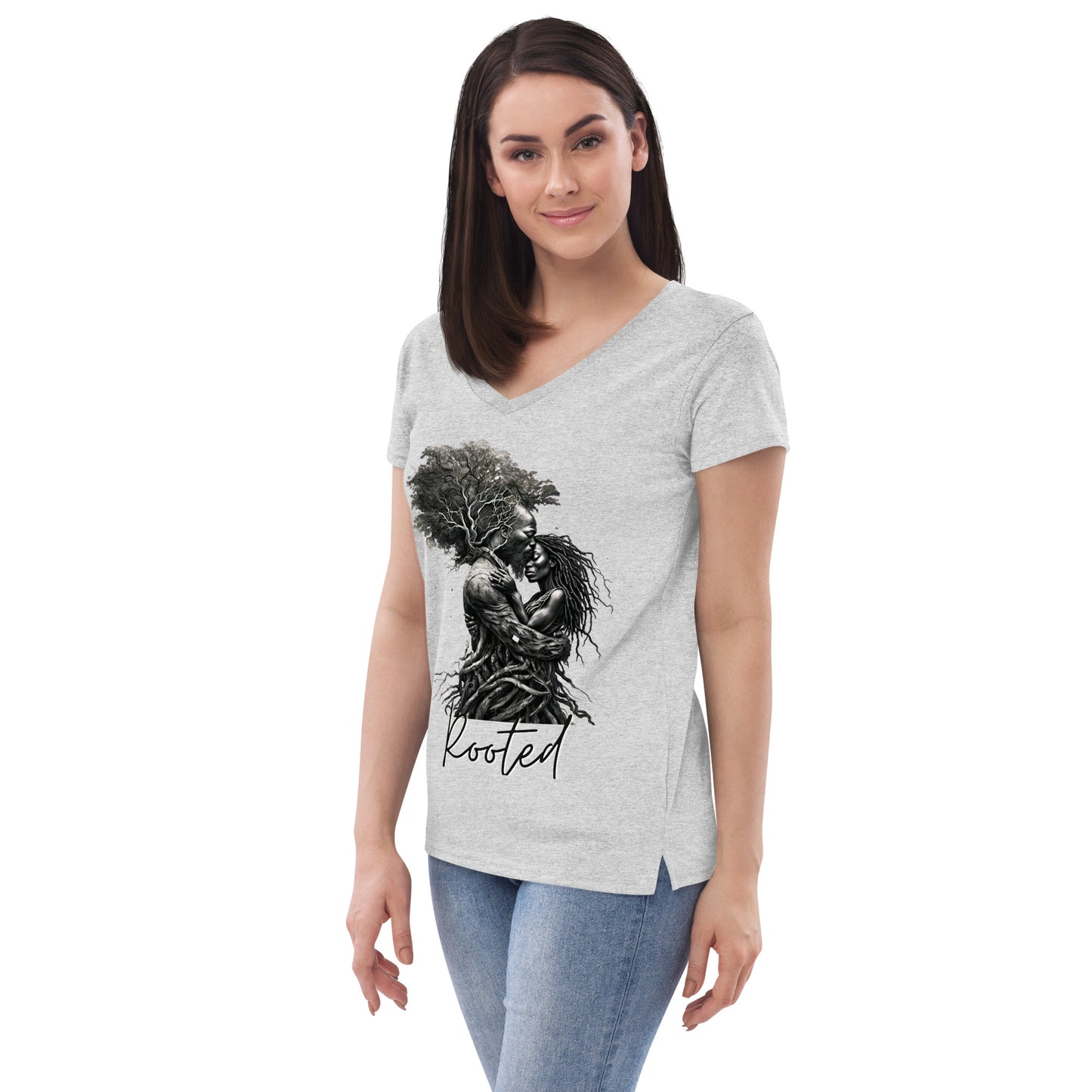 Rooted Woman's v-neck t-shirt