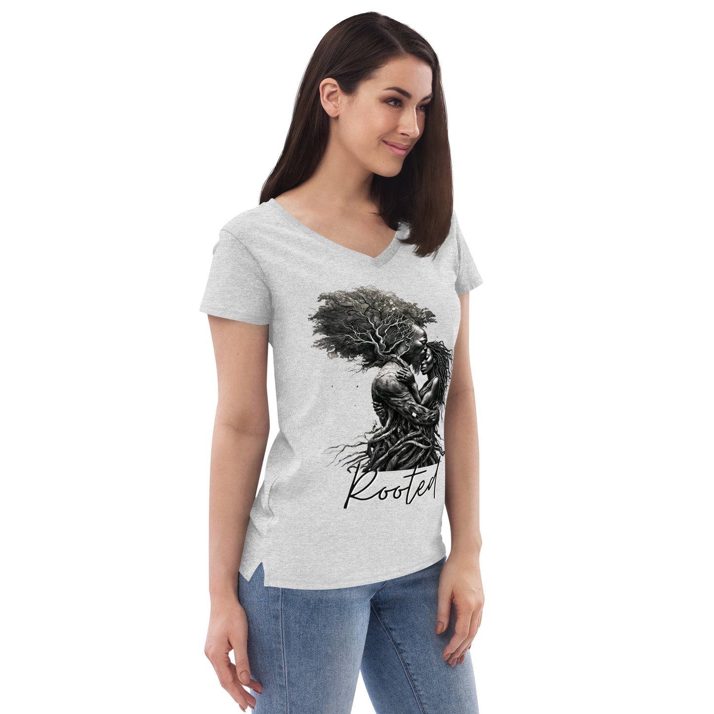 Rooted Woman's v-neck t-shirt